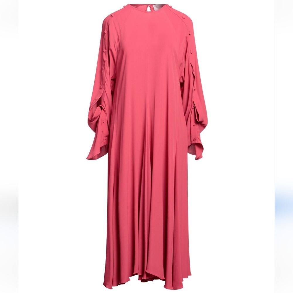 Erica Cavallini Silk Blend Pink Midi Dress Size 40